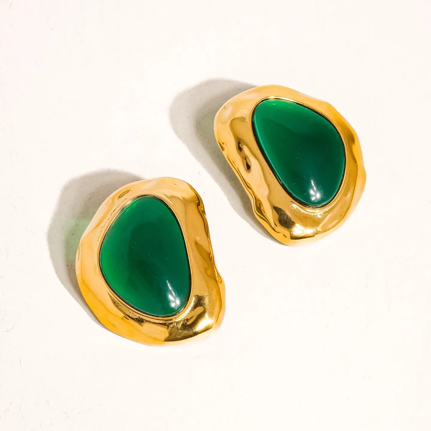 Mei Green Stone Stud