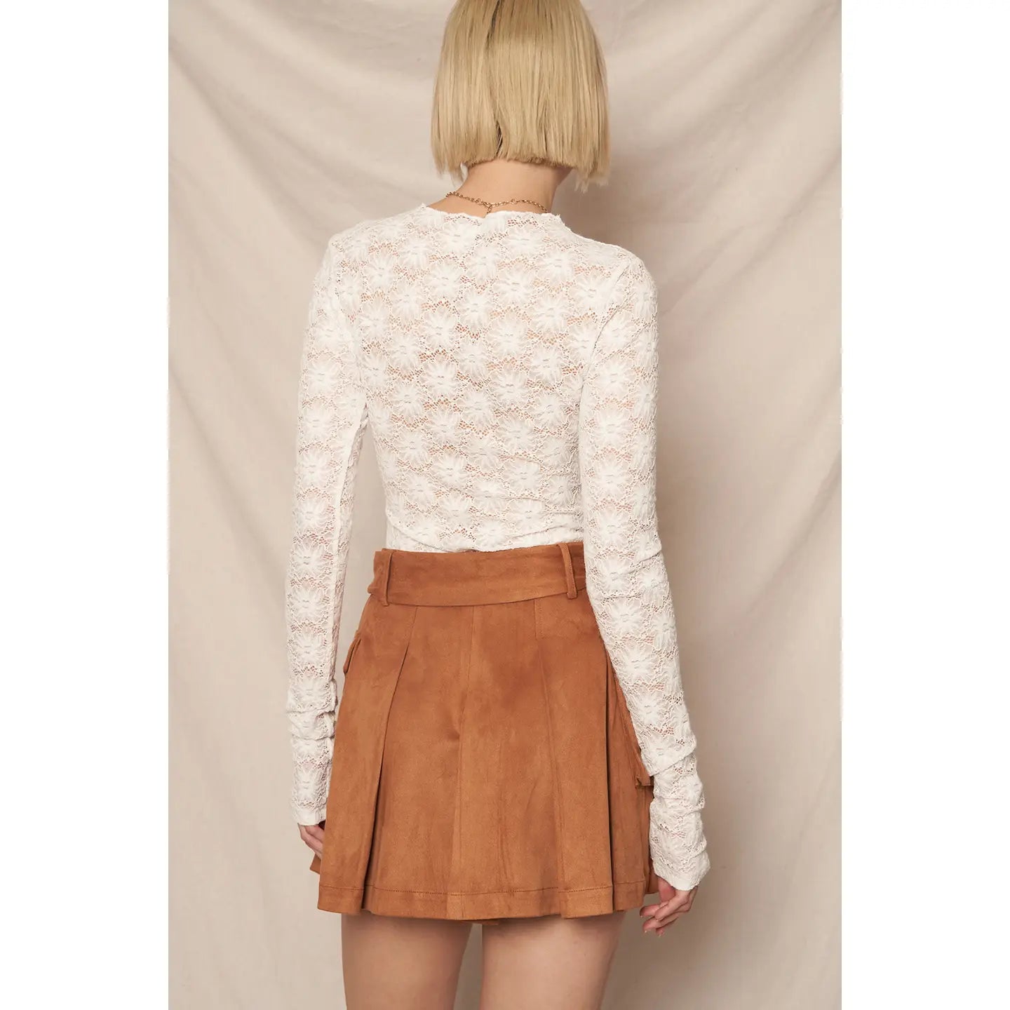 White Floral Lace Mesh Top