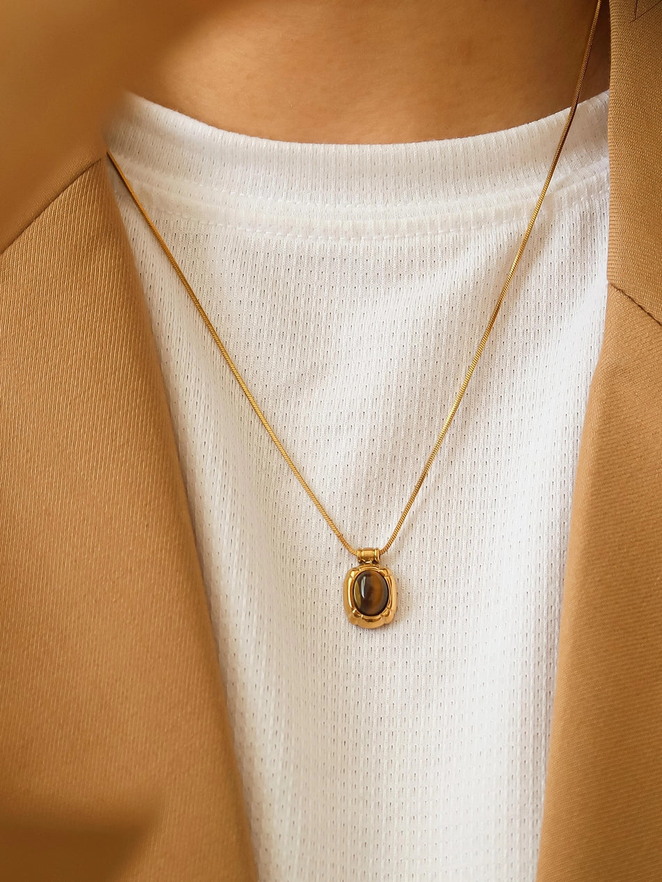 Dax Brown Stone Necklace