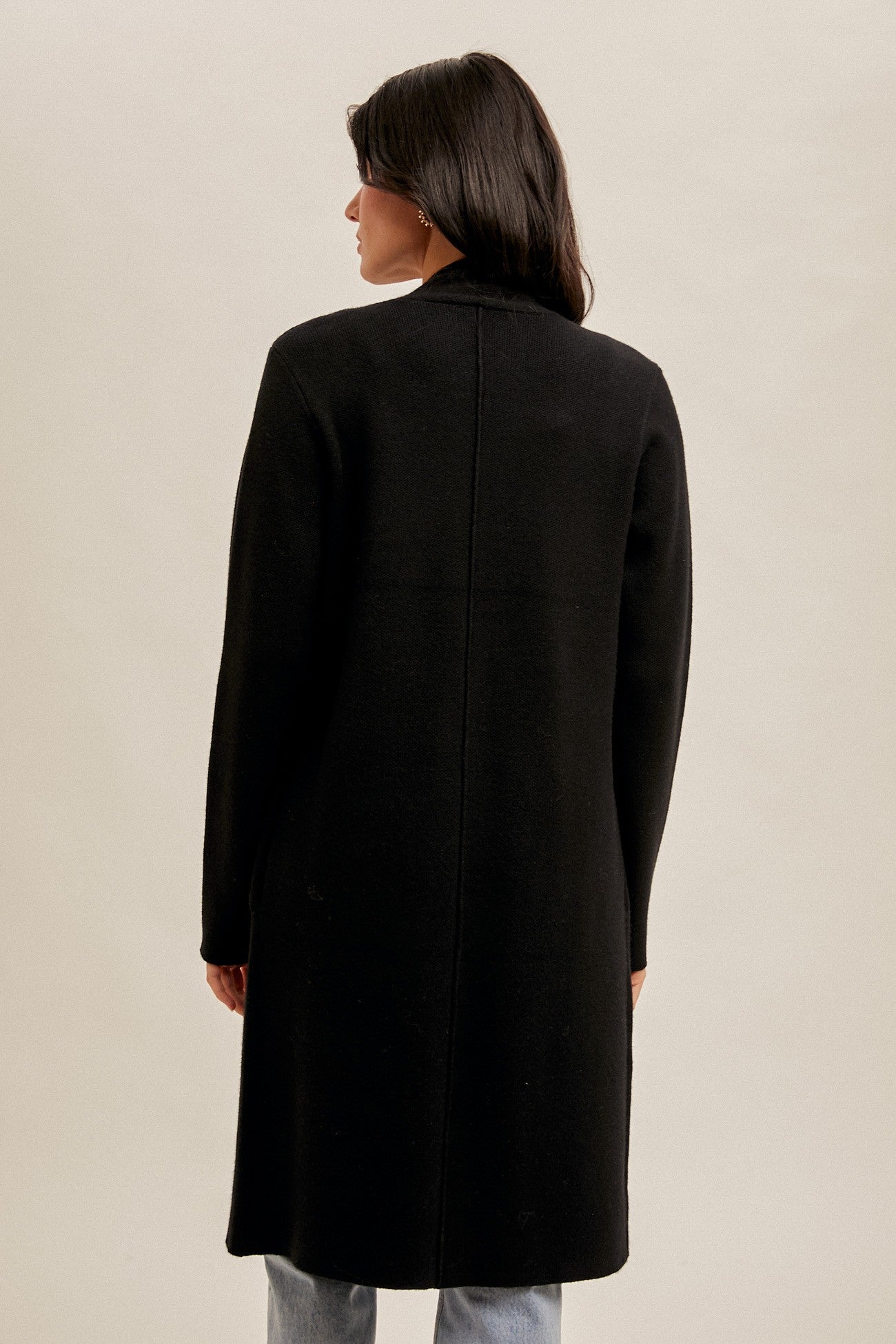 DRAPE COLLAR LONG CARDIGAN