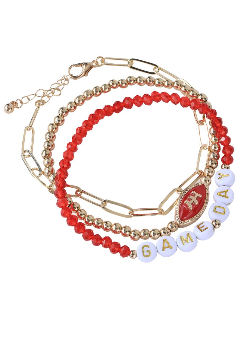 Gold & Red Gameday Bracelet
