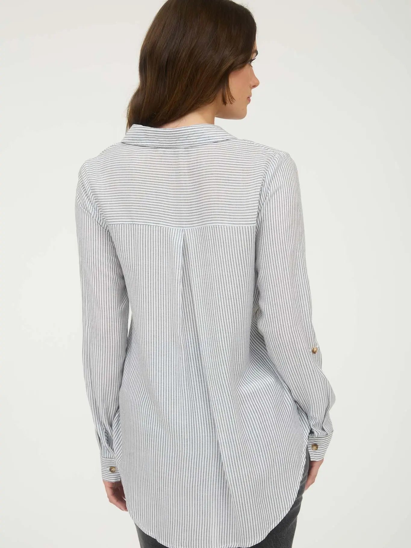 Black Striped Button Down Shirt