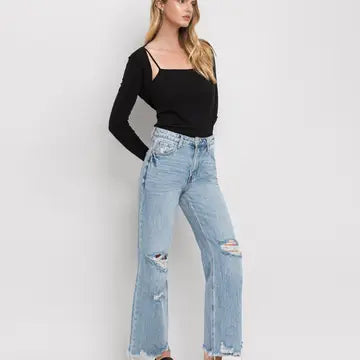 Distressed Vintage Super High Rise Jeans