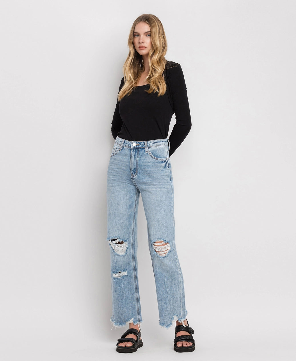 Distressed Vintage Super High Rise Jeans