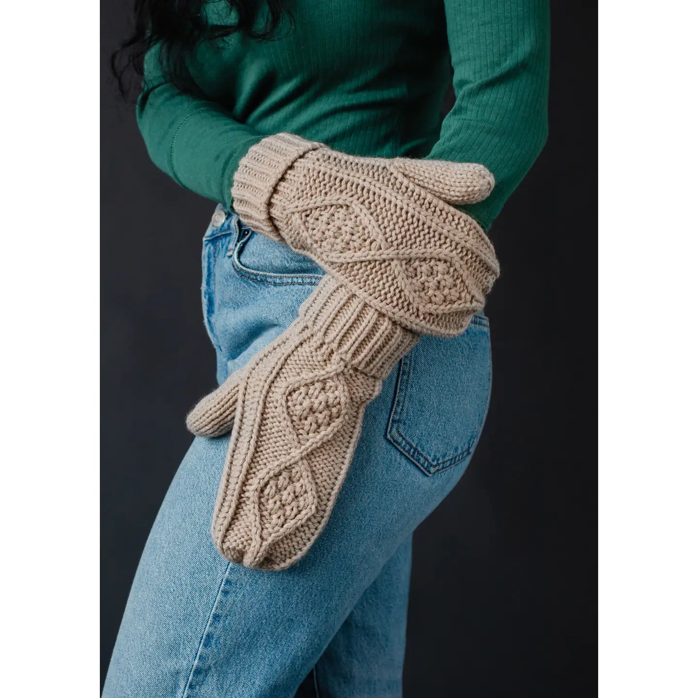 Taupe Cable Knit Set