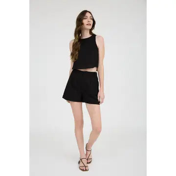 High Waist Front Pleat Shorts