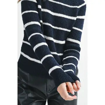 Chunky Navy Striped Sweater
