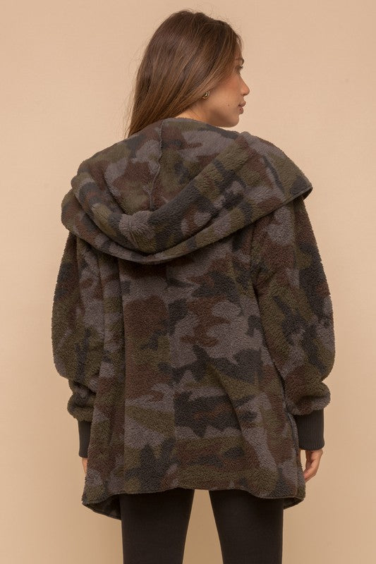 Camo Print Fur Jacket