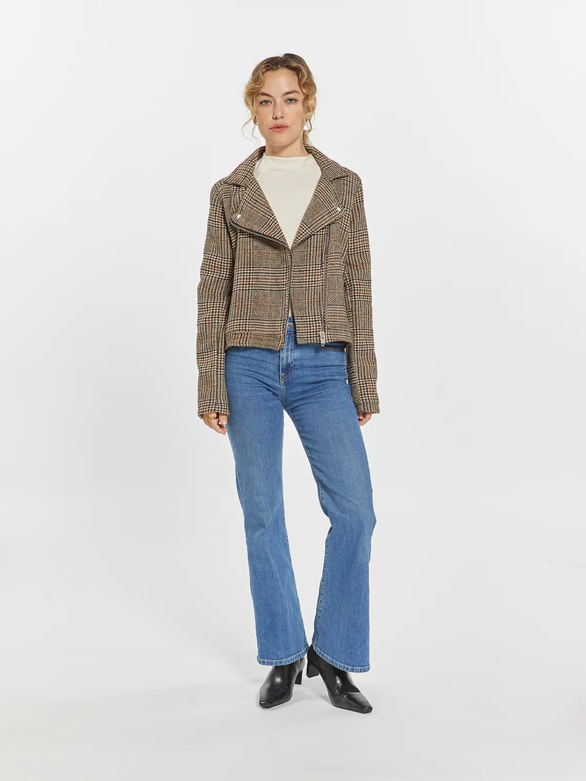 Plaid Moto Jacket