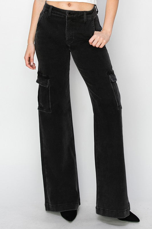 Risen Cargo Jeans-Black