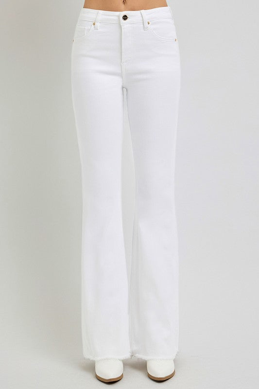Risen White High Rise Flare