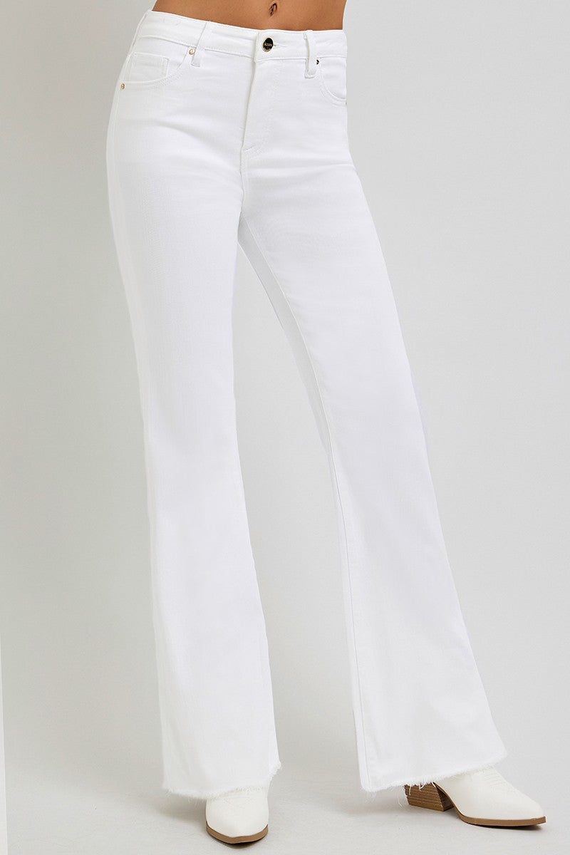 Risen White High Rise Flare
