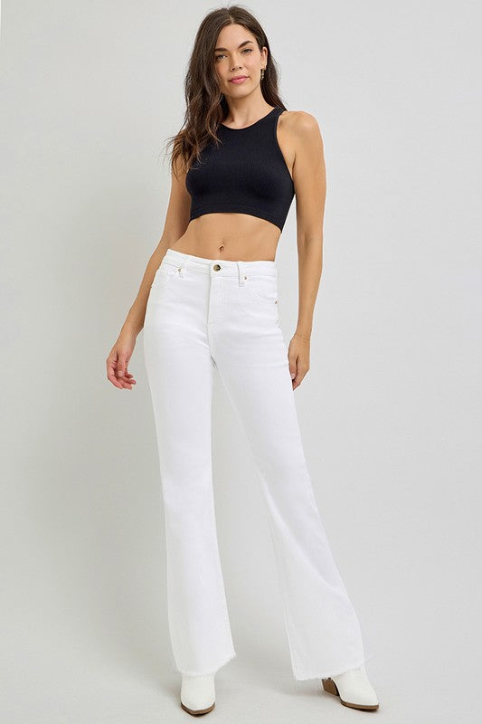 Risen White High Rise Flare