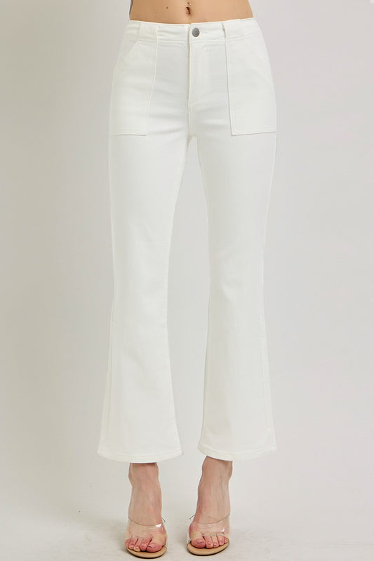 Risen White High Rise Patch Pocket Jean