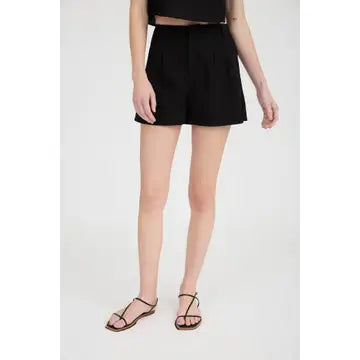 High Waist Front Pleat Shorts