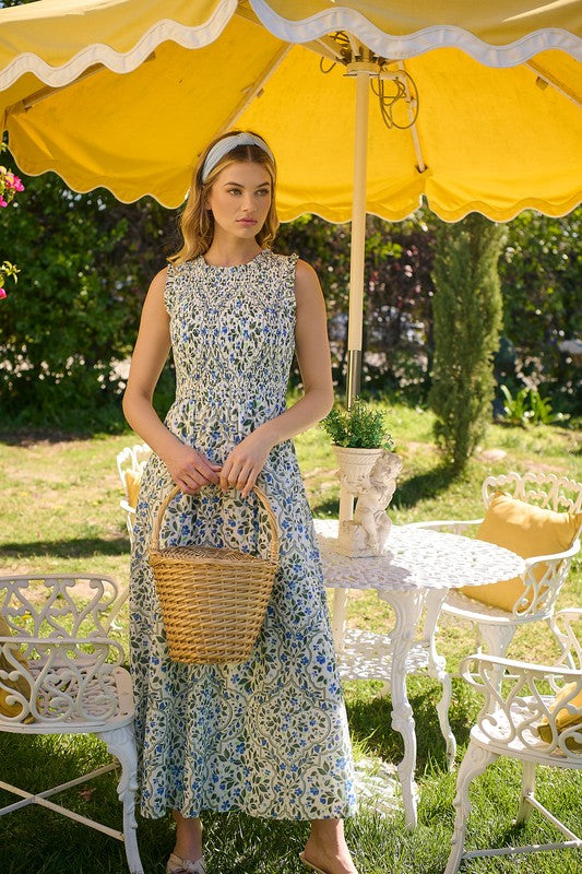 Floral Cecil Smocked Midi Dress
