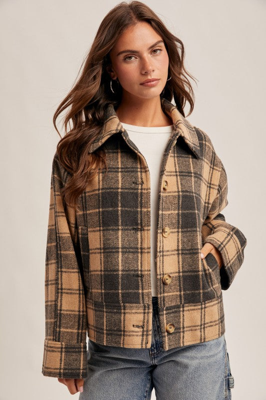 Plaid Button Down Jacket