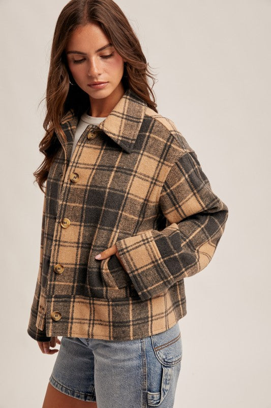 Plaid Button Down Jacket