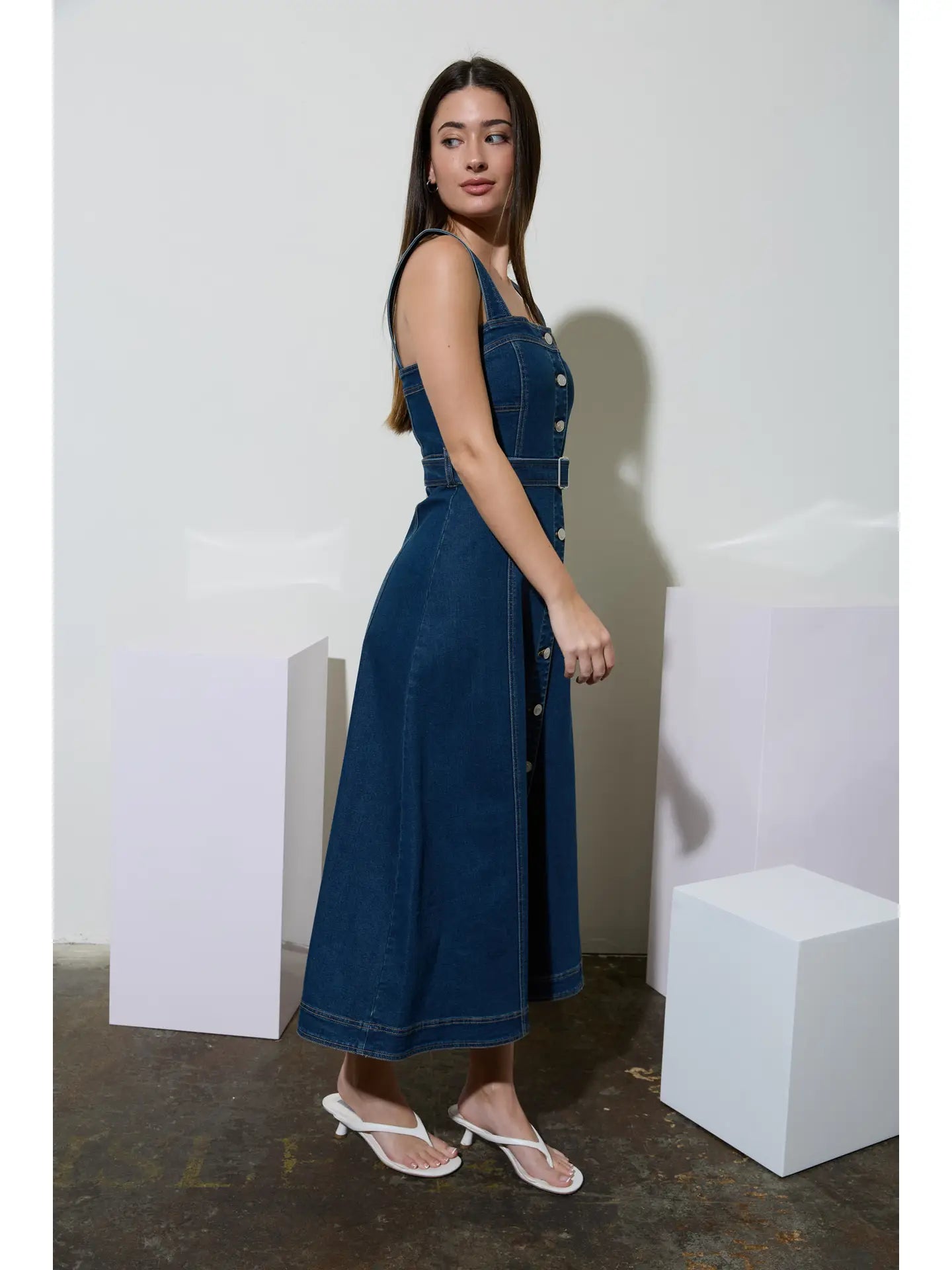 Button Down Denim Dress