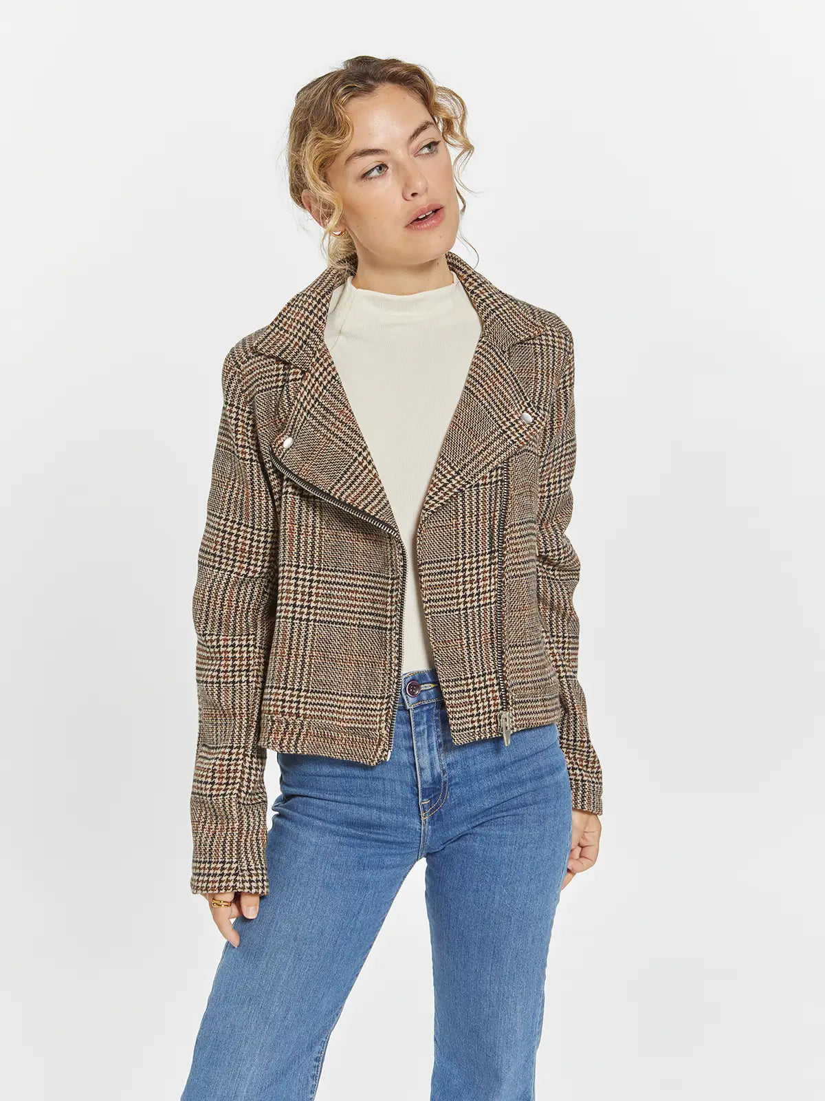 Plaid Moto Jacket