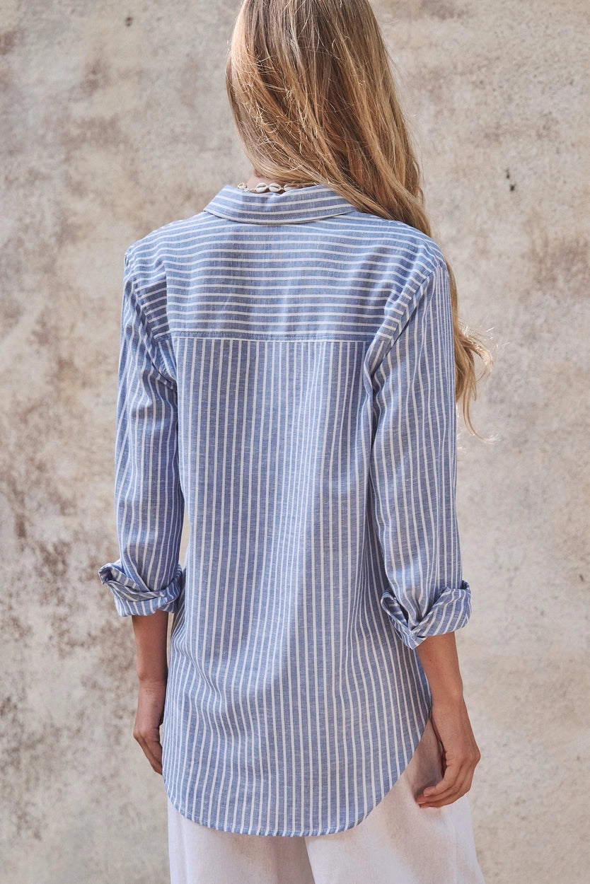 Coastal Striped Button Down Shirt