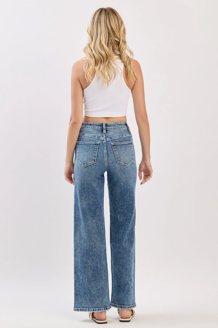 Petra High Rise Slim Wide Leg Jeans