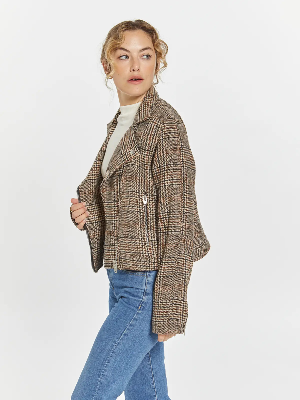 Plaid Moto Jacket