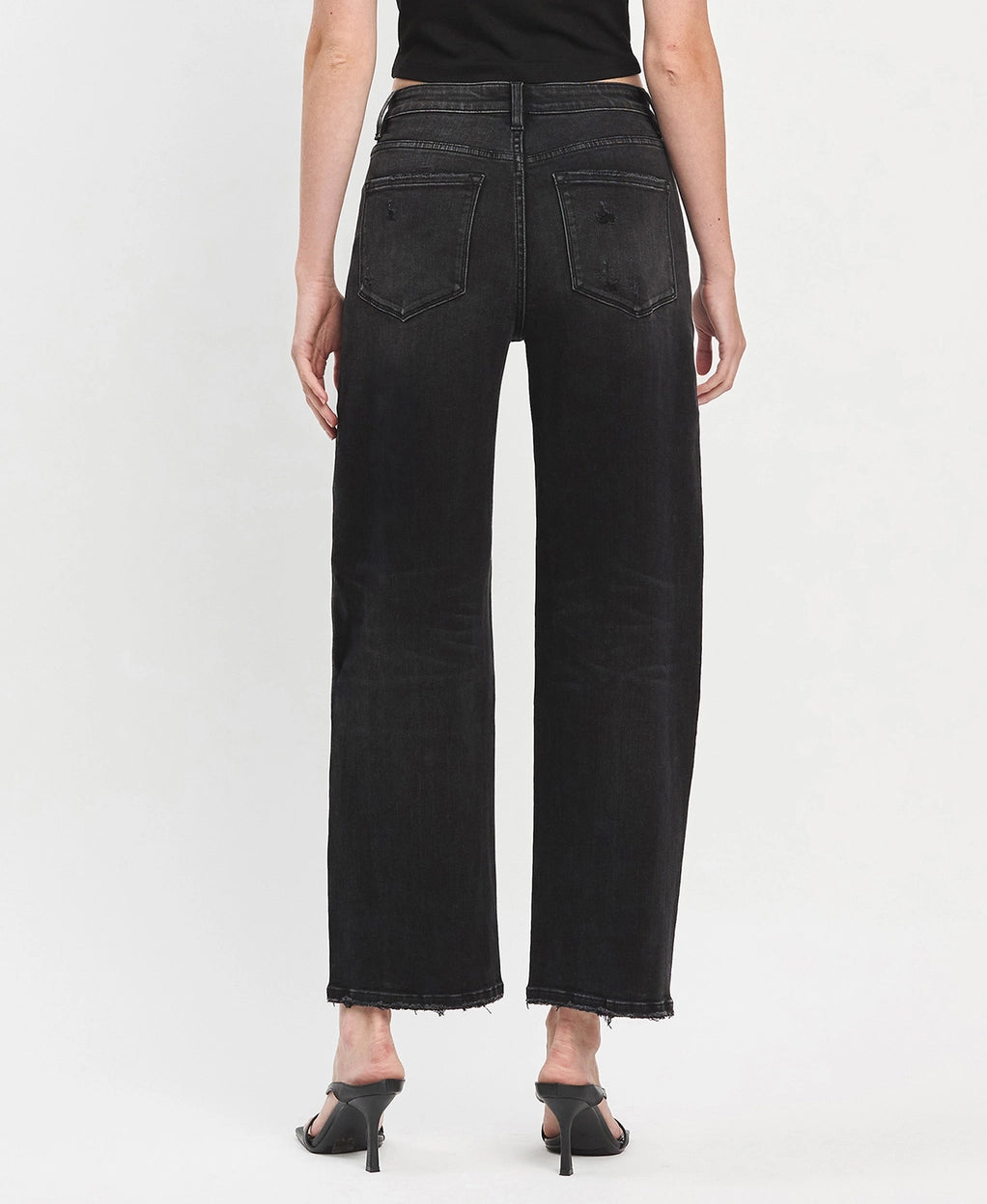 Black Vervet Barrel Jeans