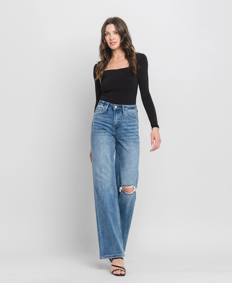 90's Super High Rise Flare Jeans