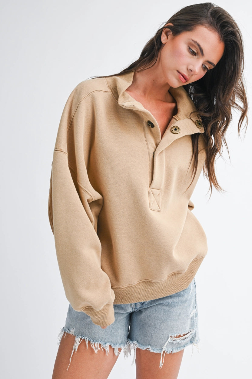 Oat Oversized Pullover Sweatshirt