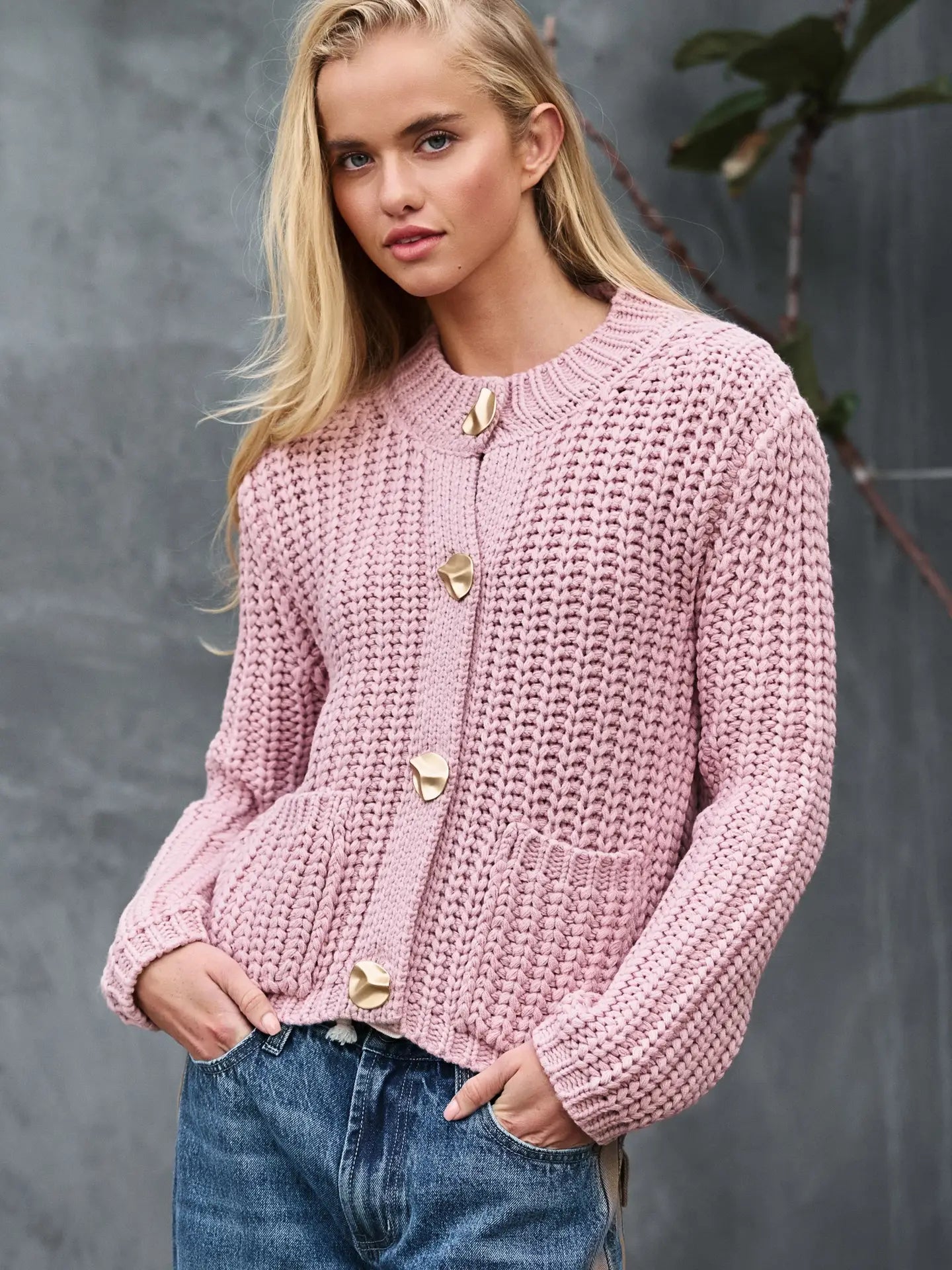 Pink Stone Cardigan