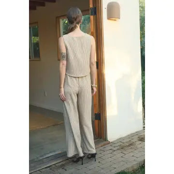 Pinstripe Tank & Wide Leg Pant Set