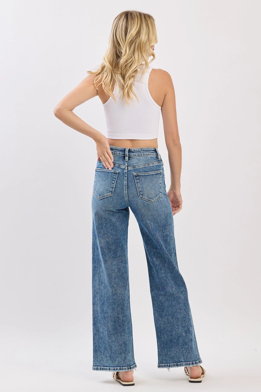 Petra High Rise Slim Wide Leg Jeans