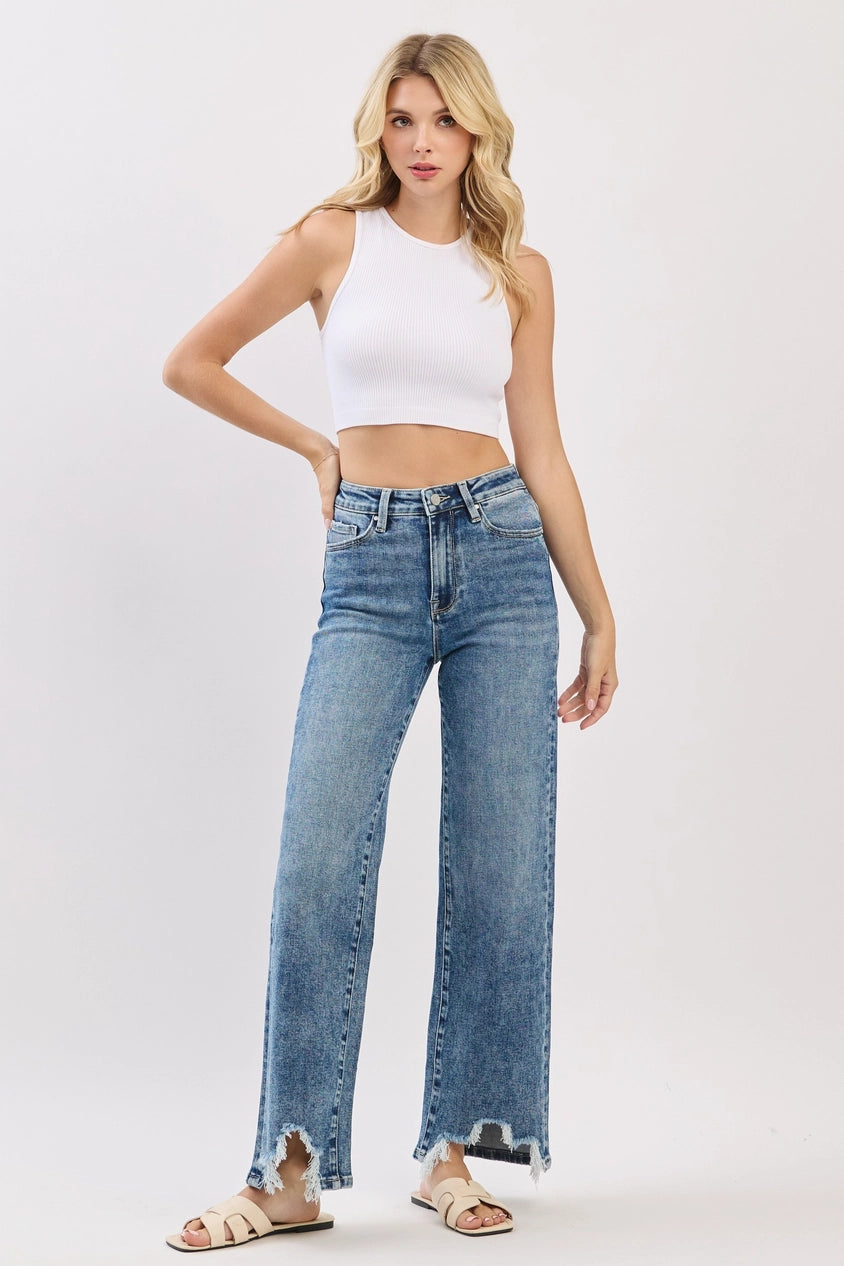Petra High Rise Slim Wide Leg Jeans