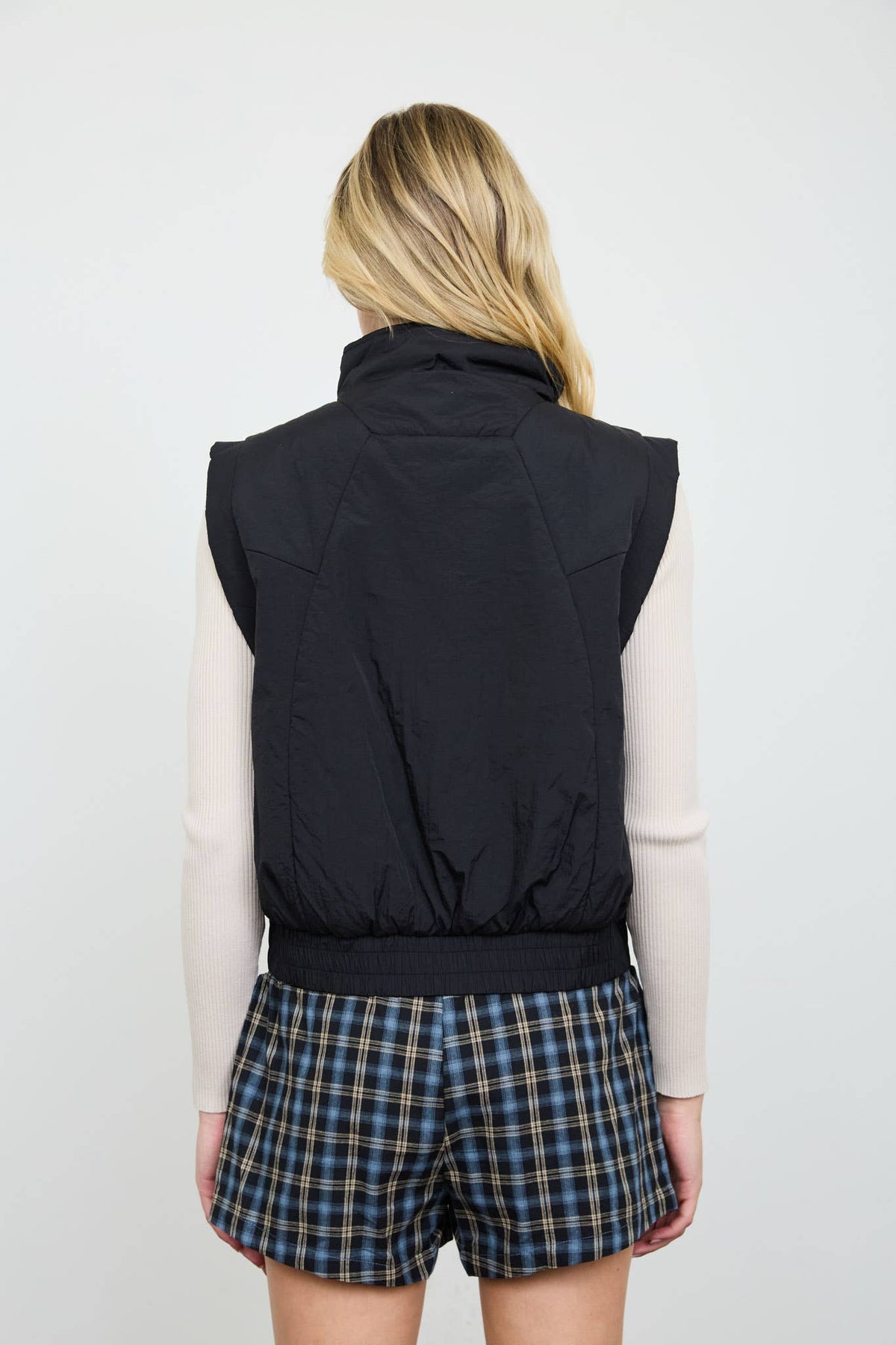Black Mock Neck Vest