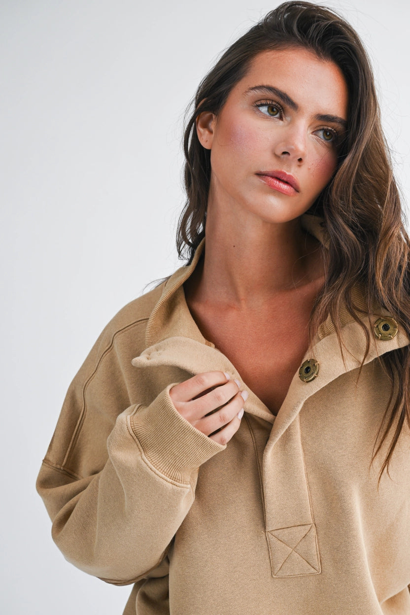 Oat Oversized Pullover Sweatshirt