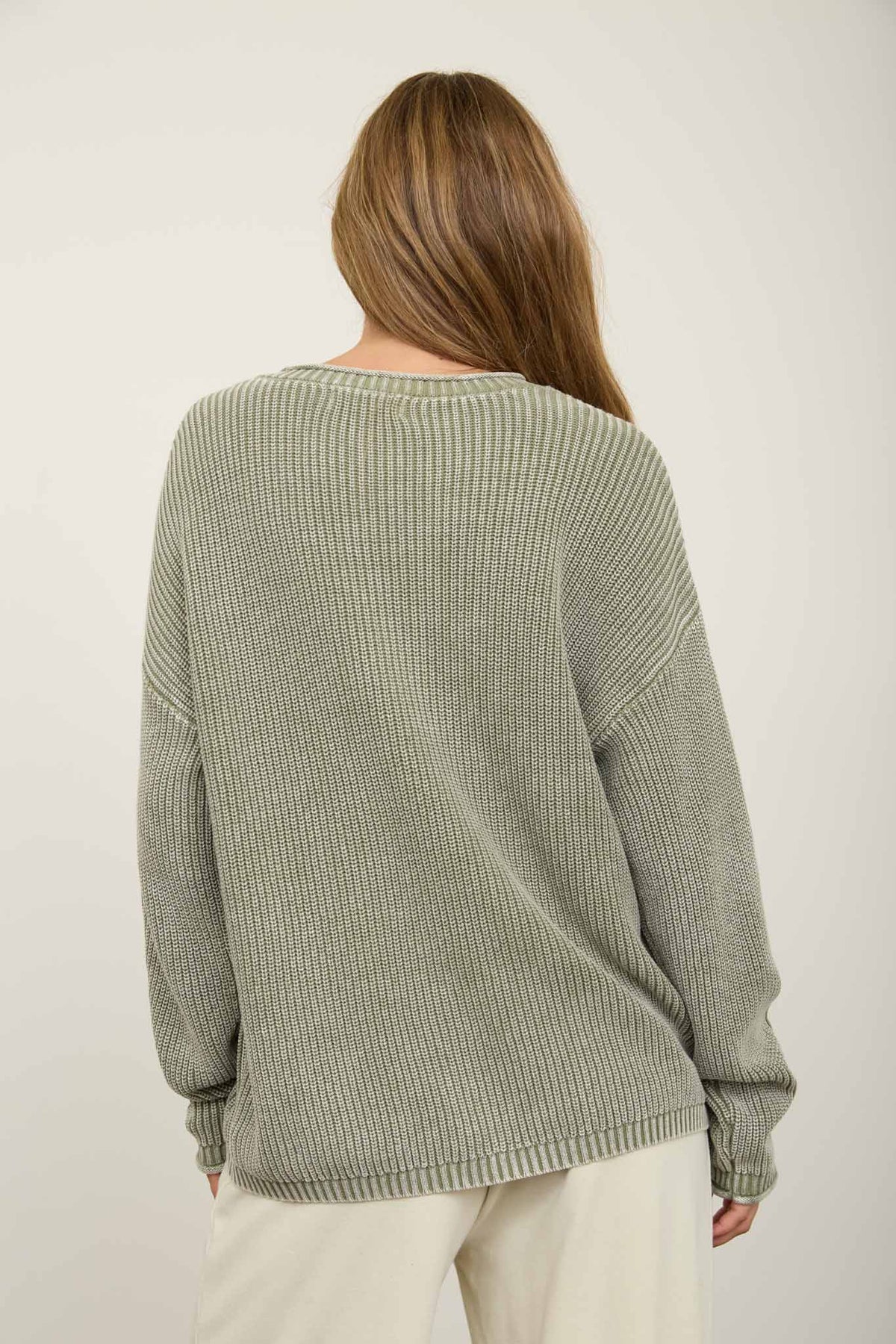 Light Olive Henley Sweater