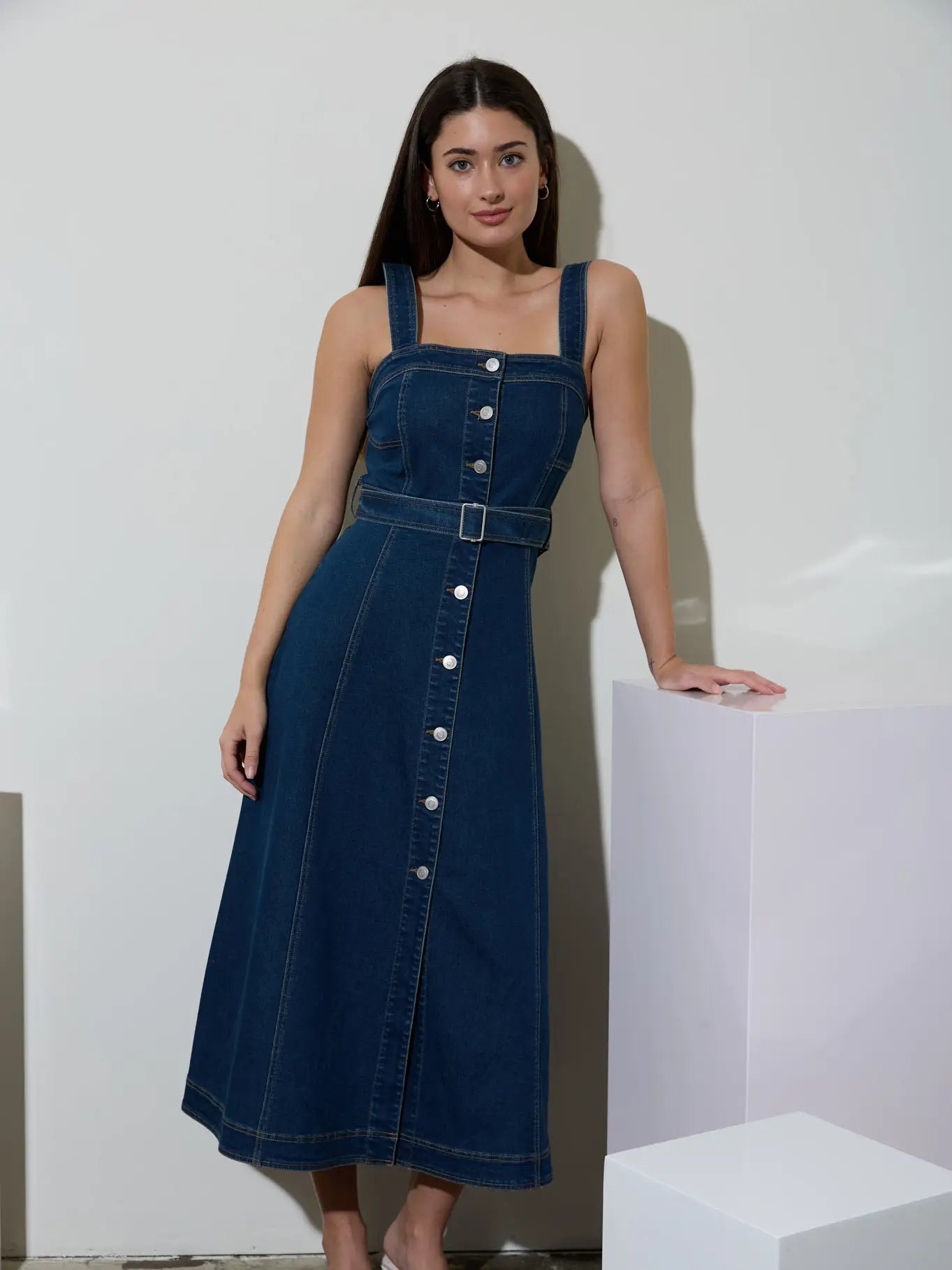 Button Down Denim Dress