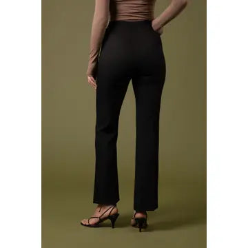 High Waist Flare Slit Hem Dress Pants